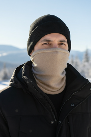 Men's Knit Snood Neck Gaiter - One Size / Creamy Beige