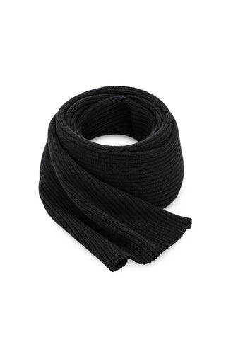 Men's Merino Ribbed Knit Scarf - One Size / Charcoal