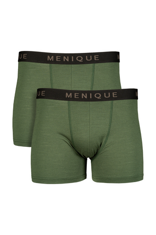 Lot de 2 boxers courts en mérinos pour hommes - S / Vert Foncé