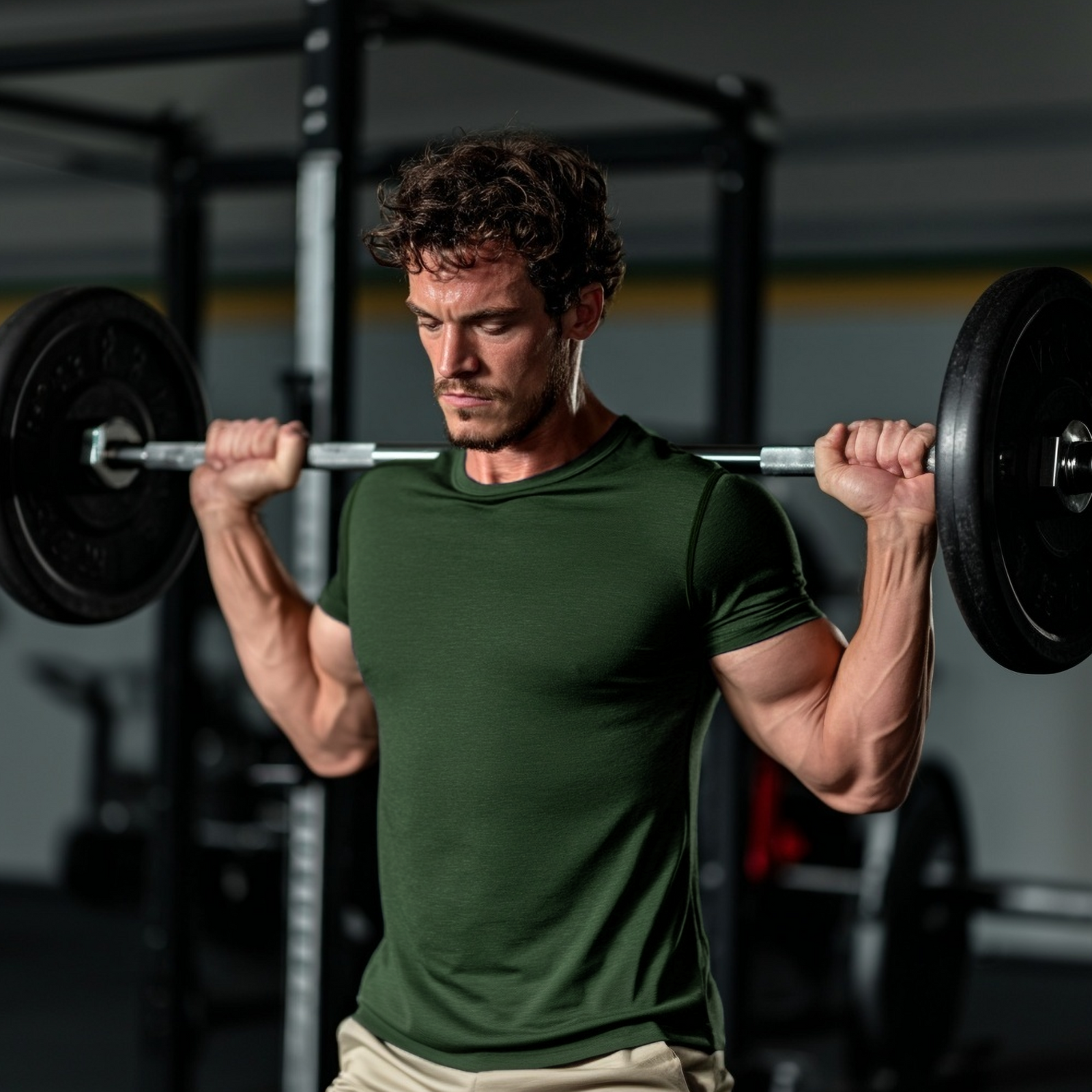 The menique men's 160 Merino wool T-Shirt in Dark Green color.