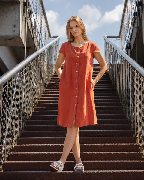 Linen Button Down Dress Harper