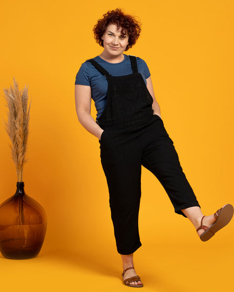 Linen Pinafore Jumpsuit Nicci Pure Black