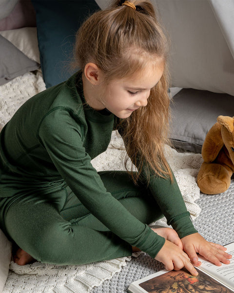 Kids' 160 Merino Pants Dark Green