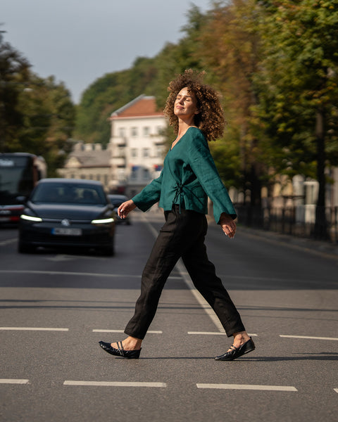 Linen Pants Dakota in pure black