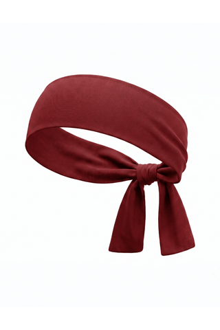 Bandeau sportif noué en mérinos pour femme - Taille unique / Rouge Foncé