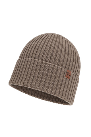 Men's 100% Merino Cuffed Beanie Hat - One Size / Brown