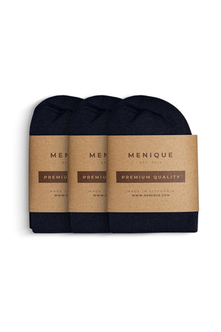 Lot de 3 paires de chaussettes en bambou pour femme - Taille unique / Bleu Marine