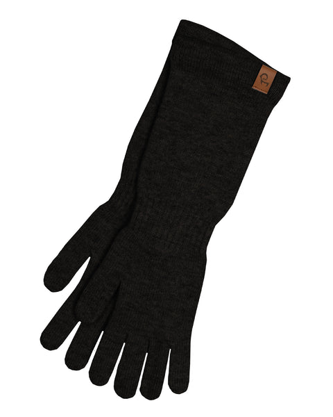 Women&#39;s Knit Long Gloves Merino &amp; Cashmere Black