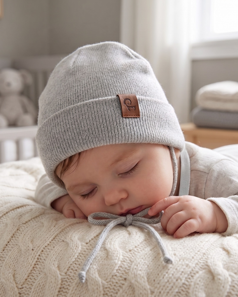 Kids' Newborn Beanie With Strings ❤️ menique - MENIQUE