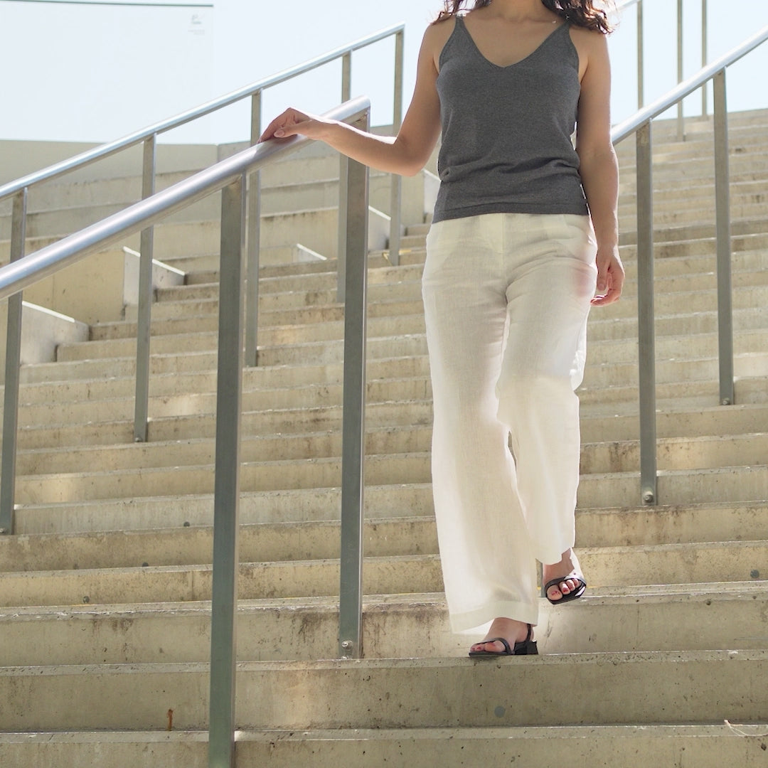 ShortCut video showing menique cashmere and merino mool sleeveless tank top