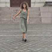 Linen Crop Top & Skirt 2-Piece