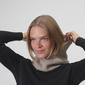 Women's Ribbed Hooded Cashmere Balaclava