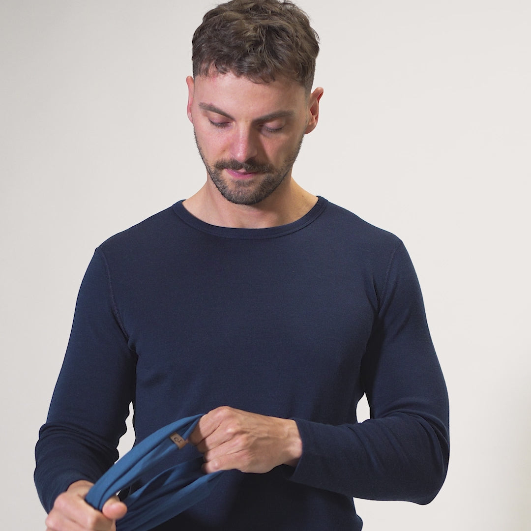 Tour de cou en mérinos pour homme Denim