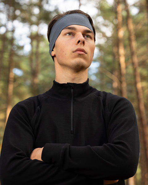 Men&#39;s Merino 250 Zip neck top Black