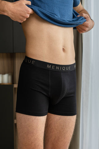 Men's Merino Short Boxer Briefs - S / Black