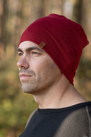 Men's Merino Beanie Royal Cherry - One Size / Royal Cherry
