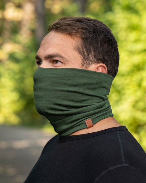 Unisex Merino Neck Gaiter Dark Green