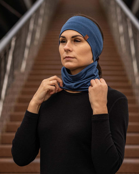 Women&#39;s Headband and Gaiter Set Denim