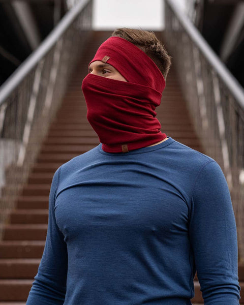 Men&#39;s Headband and Gaiter Set Royal Cherry