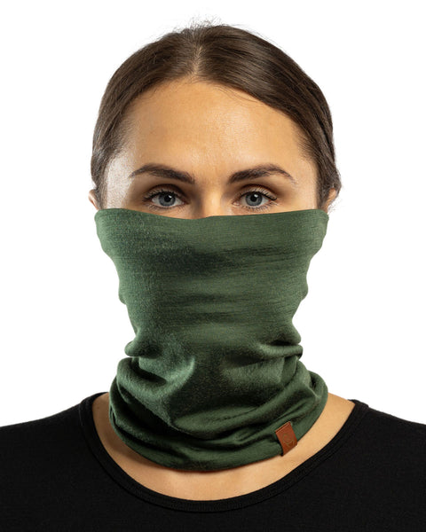 Unisex Merino Neck Gaiter Dark Green
