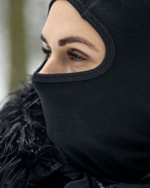 Women&#39;s Merino 250 Balaclava Face Cover Black