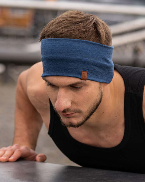 Men&#39;s Headband 160 Merino Denim