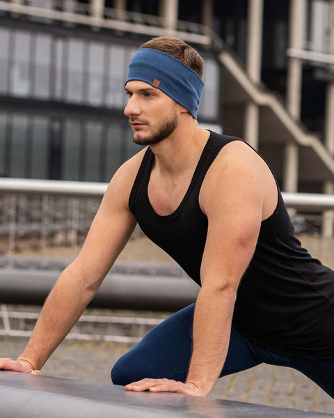 Men&#39;s Headband 160 Merino Denim