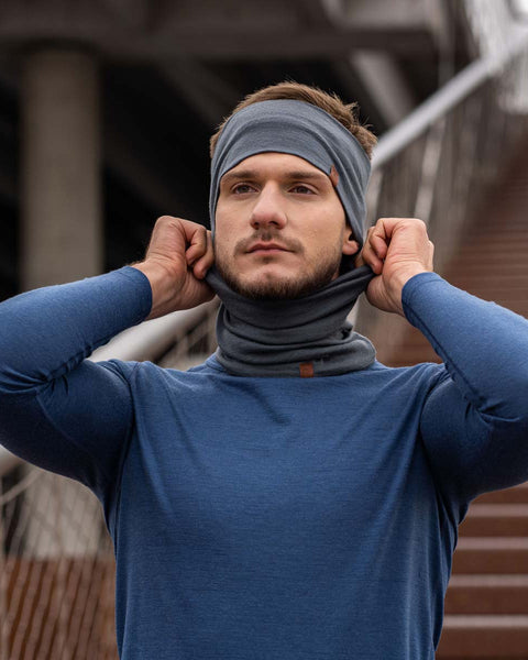 Men&#39;s Headband 160 Merino Perfect Grey